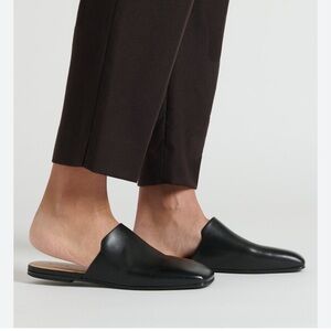 Marsell Black Spatolona Sabot Leather Mules Size 38